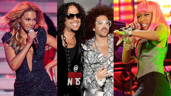 Beyonce, LMFAO, Nicki Minaj Beyonce, LMFAO, Nicki Minaj